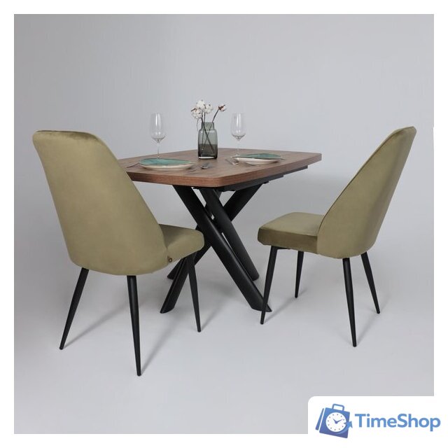 Кухонный стол Мамадома Leonel-130 раздвижной 130-165х85 (дуб веллингтон/черный) - Изображение №4 — Интернет-магазин Time-Shop