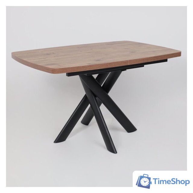 Кухонный стол Мамадома Leonel-130 раздвижной 130-165х85 (дуб веллингтон/черный) - Изображение №7 — Интернет-магазин Time-Shop