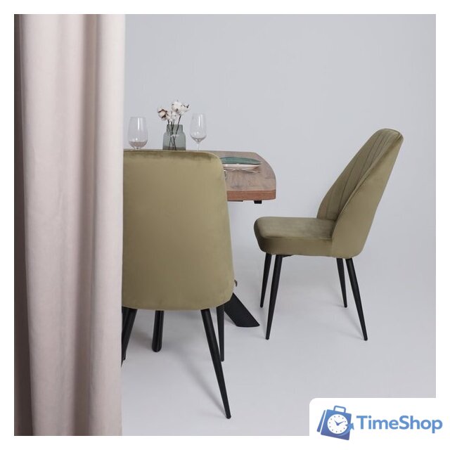 Кухонный стол Мамадома Leonel-130 раздвижной 130-165х85 (дуб веллингтон/черный) - Изображение №3 — Интернет-магазин Time-Shop