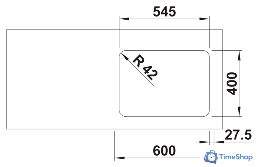 Кухонная мойка Blanco Solis 340/180-U 526129 (левая, полированная) - Изображение №5 — Интернет-магазин Time-Shop