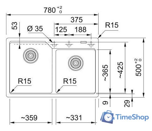 Кухонная мойка Franke Urban UBG 620-36-33 114.0687.306 (кофе) - Изображение №2 — Интернет-магазин Time-Shop