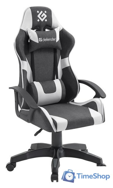 Игровое (геймерское) кресло Defender Ibis 64043 (серый/белый) - Изображение №1 — Интернет-магазин Time-Shop