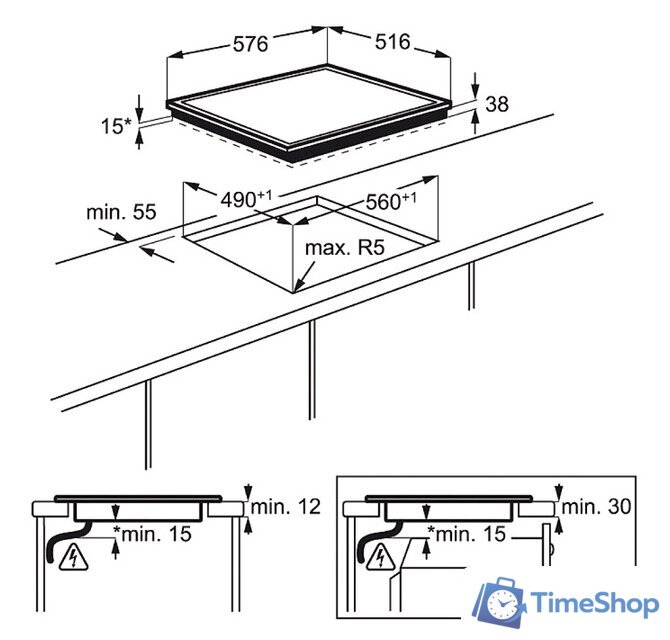 Варочная панель Electrolux EHF6240XXK - Изображение №2 — Интернет-магазин Time-Shop