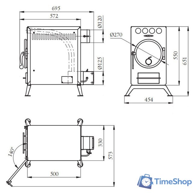 Свободностоящая печь-камин Термофор Нормаль 2 Турбо - Изображение №2 — Интернет-магазин Time-Shop