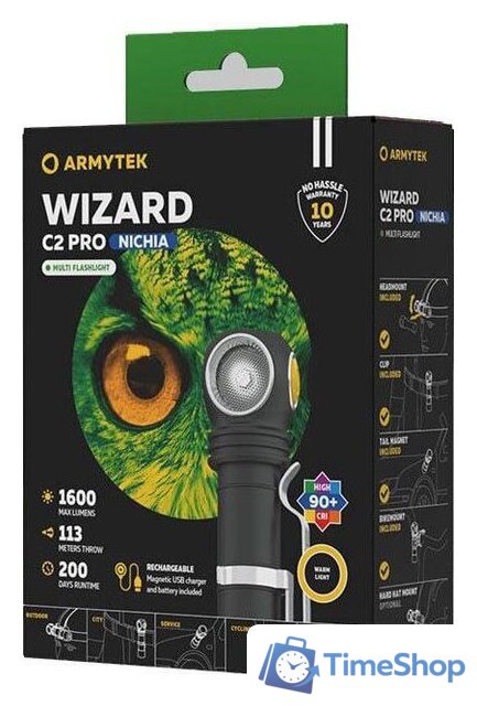 Фонарь Armytek Wizard C2 Pro Nichia Magnet USB (теплый) - Изображение №6 — Интернет-магазин Time-Shop