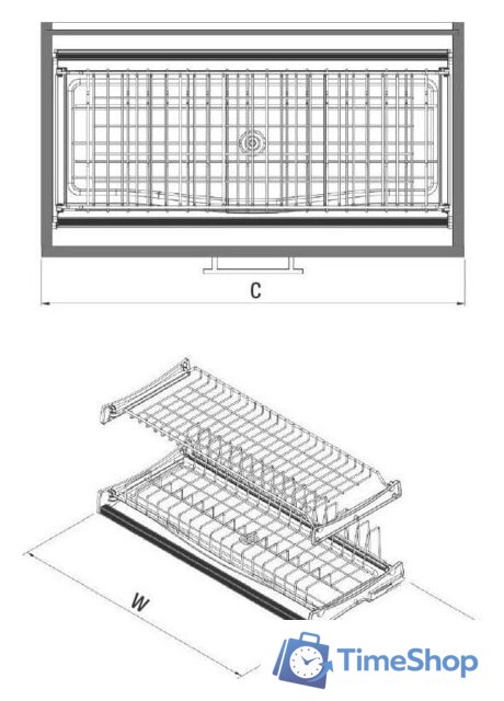 Сушилка для посуды Starax S-5162-A (с алюминиевой рамкой/антрацит) - Изображение №4 — Интернет-магазин Time-Shop