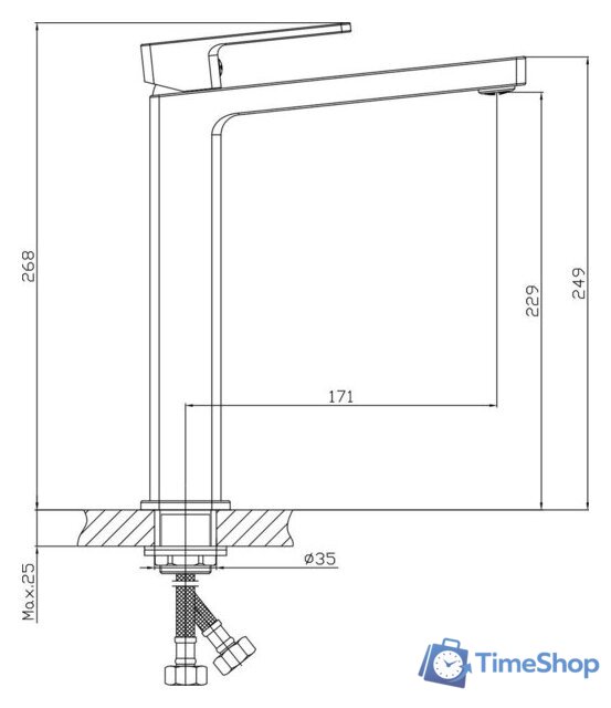 Умывальник Lauter 21393-70 + Cascade 21СК0655BS - Изображение №4 — Интернет-магазин Time-Shop