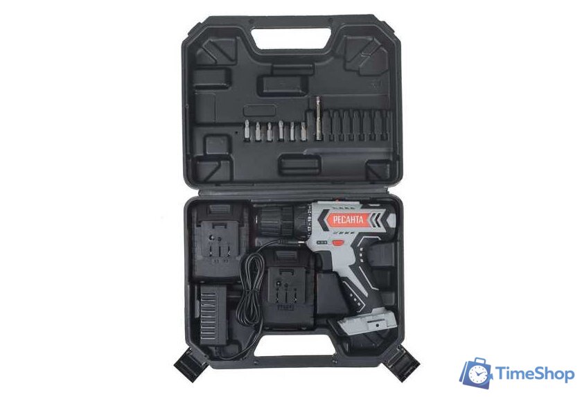 Дрель-шуруповерт Ресанта ДА-50Л2-18А (с 2-мя АКБ, кейс) - Изображение №6 — Интернет-магазин Time-Shop