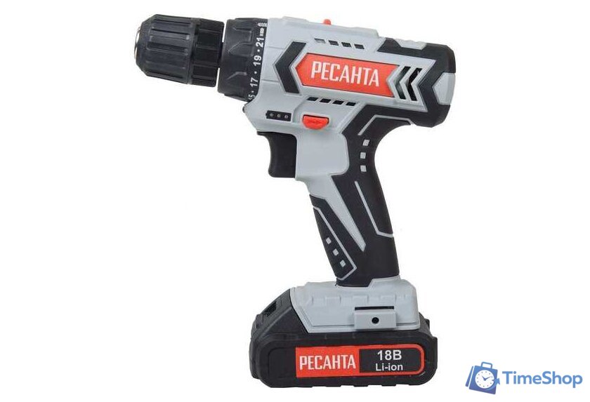 Дрель-шуруповерт Ресанта ДА-50Л2-18А (с 2-мя АКБ, кейс) - Изображение №2 — Интернет-магазин Time-Shop