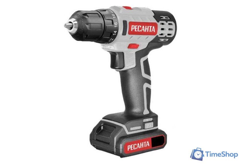 Дрель-шуруповерт Ресанта ДА-50Л2-18А (с 2-мя АКБ, кейс) - Изображение №3 — Интернет-магазин Time-Shop