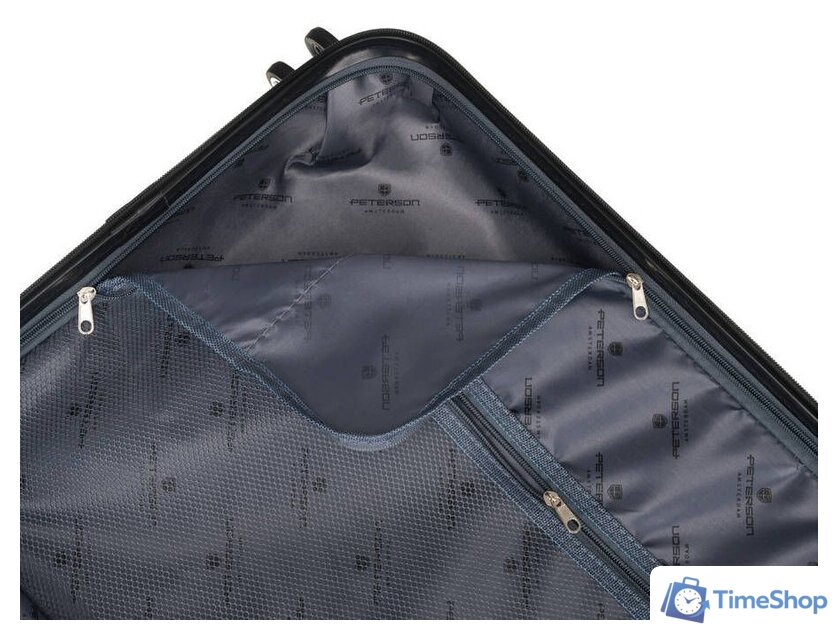 Чемодан-спиннер Peterson PTN 5806-W-L (черный) - Изображение №2 — Интернет-магазин Time-Shop