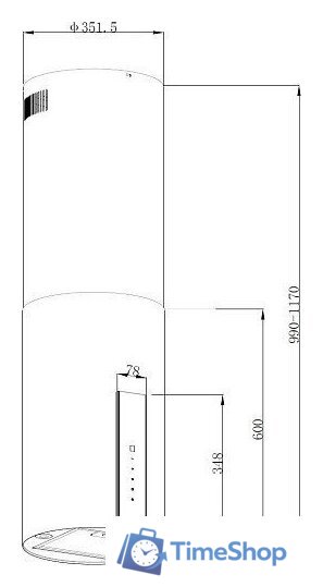 Кухонная вытяжка Korting KHA 35808 DX Cylinder - Изображение №2 — Интернет-магазин Time-Shop