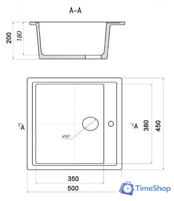 Кухонная мойка Wisent WA45-14 (с сифоном) - Изображение №5 — Интернет-магазин Time-Shop