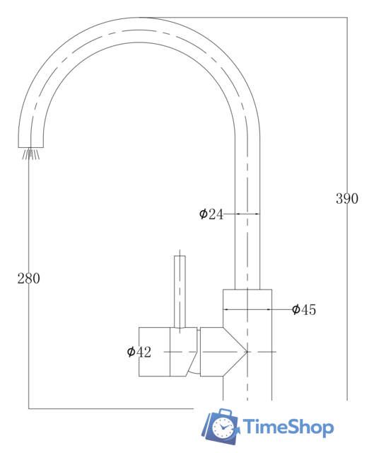 Смеситель Omnires Albany AB1450 - Изображение №2 — Интернет-магазин Time-Shop