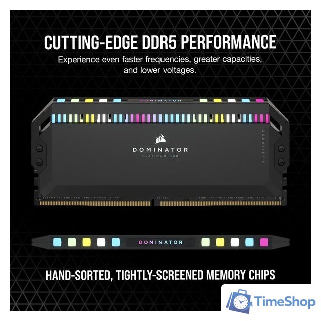 Оперативная память Corsair Dominator Platinum RGB 2x32ГБ DDR5 6600 МГц CMT64GX5M2B6600C32 - Изображение №3 — Интернет-магазин Time-Shop
