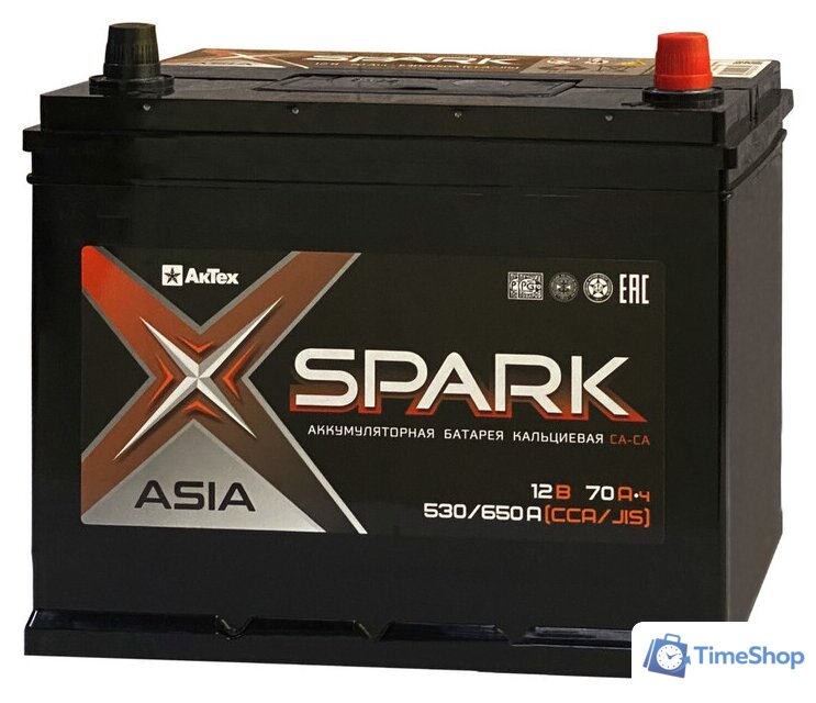 Автомобильный аккумулятор Spark Asia 530/650A EN/JIS L+ SPAA70-3-L (70 А·ч) - Изображение №1 — Интернет-магазин Time-Shop