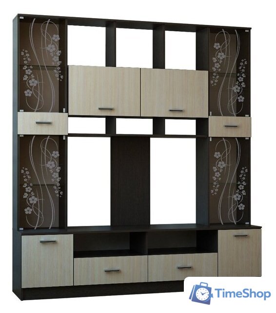 Стенка Памир Сабина СМ-2000 (венге-дуб белфорт) - Изображение №1 — Интернет-магазин Time-Shop