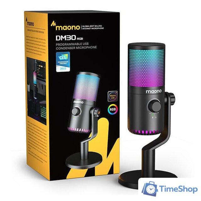 Проводной микрофон Maono DM30 RGB (черный) - Изображение №2 — Интернет-магазин Time-Shop