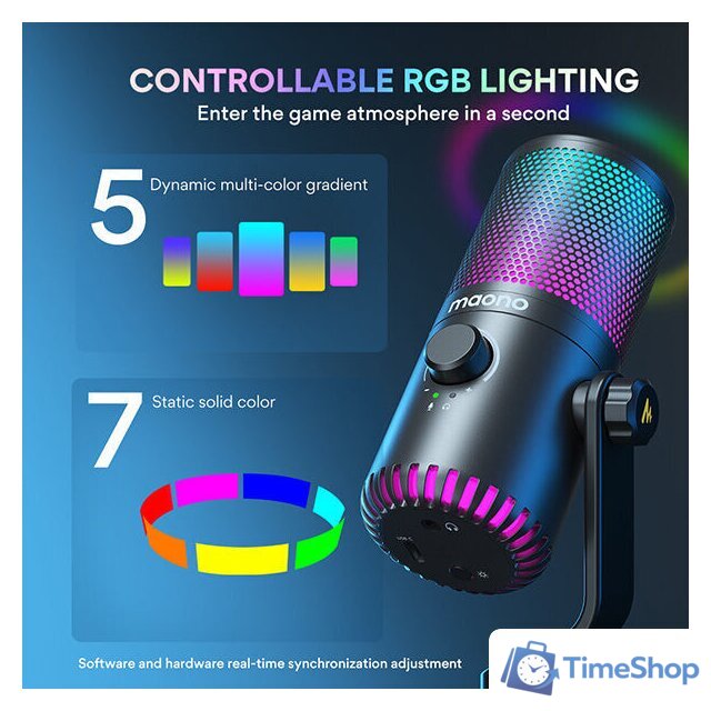 Проводной микрофон Maono DM30 RGB (черный) - Изображение №3 — Интернет-магазин Time-Shop
