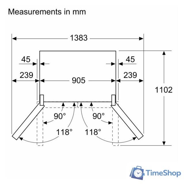 Четырёхдверный холодильник Bosch Serie 4 KFN96AXEA - Изображение №16 — Интернет-магазин Time-Shop