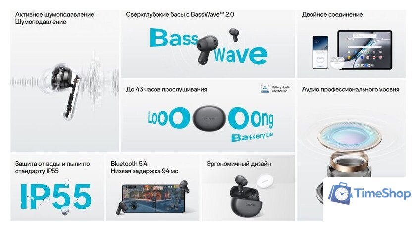 Наушники OnePlus Nord Buds 3 (белый, международная версия) - Изображение №5 — Интернет-магазин Time-Shop