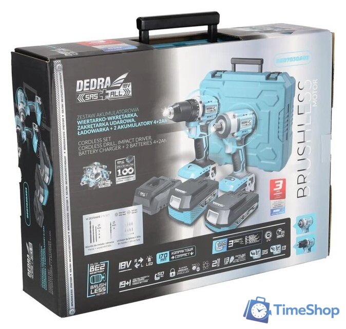  Dedra DED7030A03 (шуруповерт, винтоверт, 2 АКБ, кейс) - Изображение №10 — Интернет-магазин Time-Shop