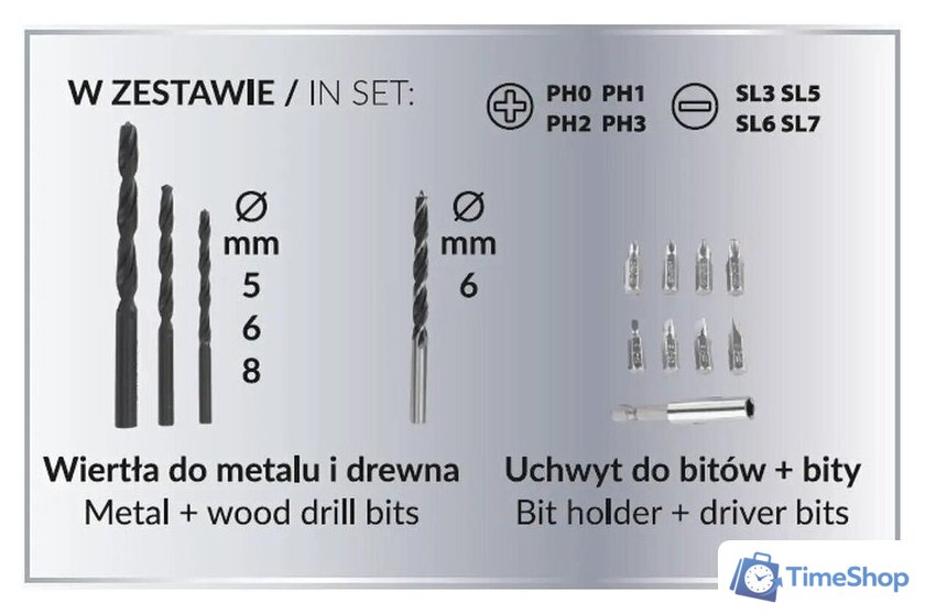  Dedra DED7030A03 (шуруповерт, винтоверт, 2 АКБ, кейс) - Изображение №12 — Интернет-магазин Time-Shop