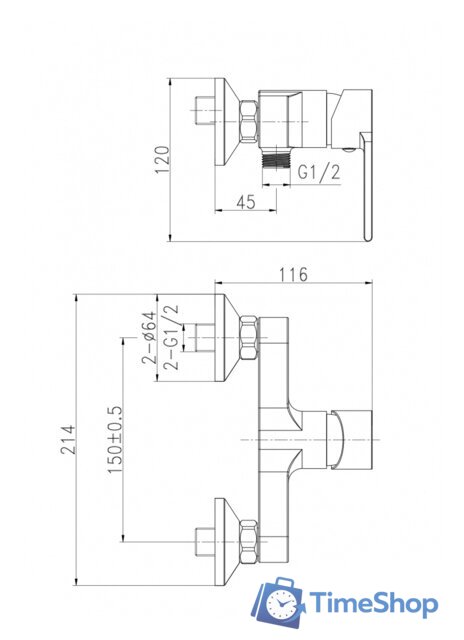 Смеситель Cersanit Brasko A63022 - Изображение №2 — Интернет-магазин Time-Shop