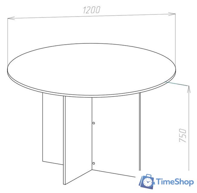 Офисный стол для переговоров МДК СП-К круглый 1200x1200x750 (венге) - Изображение №2 — Интернет-магазин Time-Shop