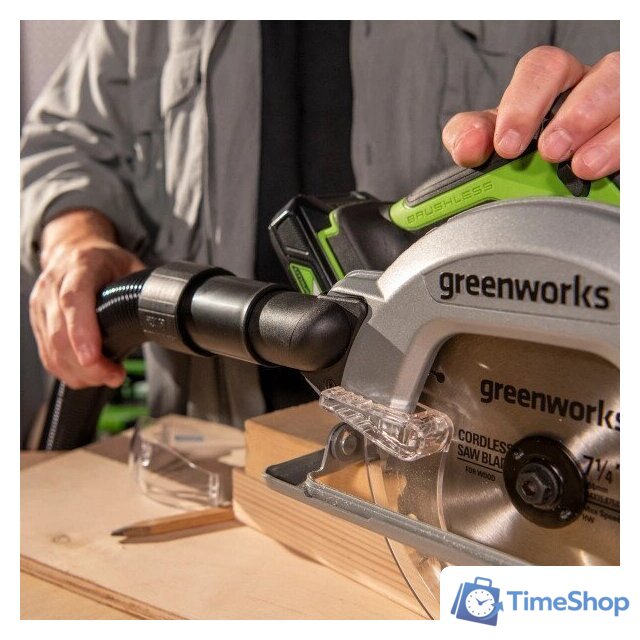 Дисковая (циркулярная) пила Greenworks GD24CS 1500907CUG (с 1-им АКБ) - Изображение №8 — Интернет-магазин Time-Shop