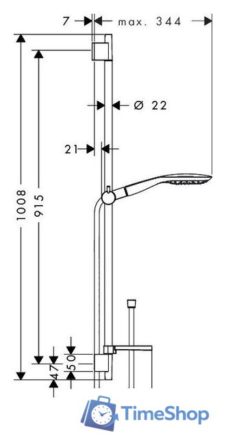 Душевой гарнитур  Hansgrohe Raindance Select E 150 (27857000) - Изображение №2 — Интернет-магазин Time-Shop