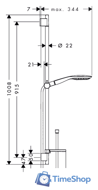 Душевой гарнитур  Hansgrohe Raindance Select E 150 (27857000) - Изображение №2 — Интернет-магазин Time-Shop
