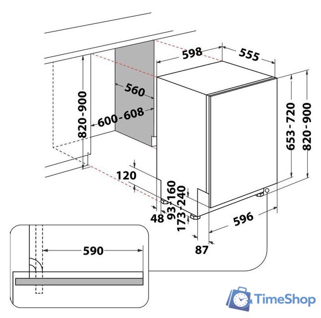 Встраиваемая посудомоечная машина Whirlpool WIO 3T133 PLE - Изображение №8 — Интернет-магазин Time-Shop