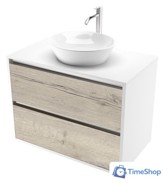  ЗОВ Тумба под умывальник Парма 70 P70LWP0MWHMC1A-LDSPW (белый/белый галифакс) - Изображение №1 — Интернет-магазин Time-Shop