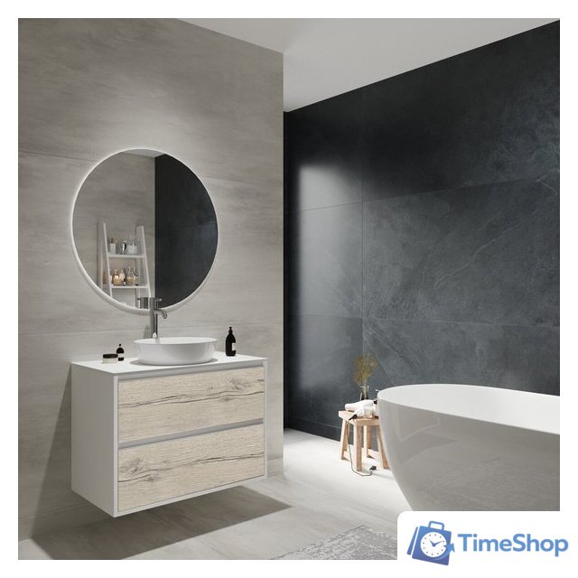  ЗОВ Тумба под умывальник Парма 70 P70LWP0MWHMC1A-LDSPW (белый/белый галифакс) - Изображение №5 — Интернет-магазин Time-Shop