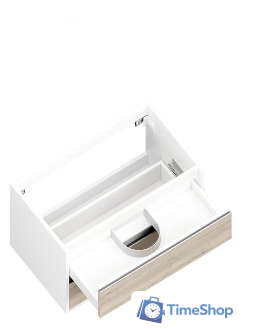  ЗОВ Тумба под умывальник Парма 70 P70LWP0MWHMC1A-LDSPW (белый/белый галифакс) - Изображение №2 — Интернет-магазин Time-Shop