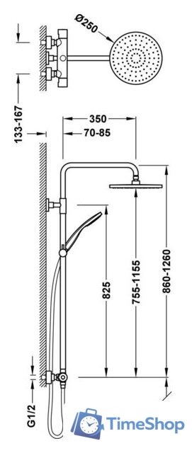 Душевая система  Tres Base plus 21639502NM - Изображение №2 — Интернет-магазин Time-Shop