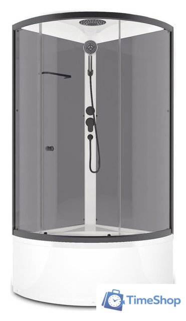 Душевая кабина Domani-Spa Simple 99 High Black DS01Sm99HGrCl00.Gt-V1.2-Black (серый/прозрачное стекло) - Изображение №1 — Интернет-магазин Time-Shop