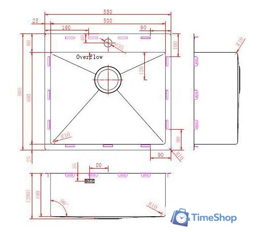 Кухонная мойка ZorG ZRN 5055 Premium - Изображение №3 — Интернет-магазин Time-Shop
