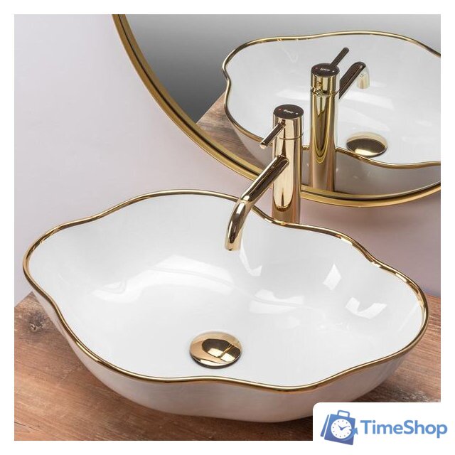 Умывальник Rea Pearl (белое золото) - Изображение №3 — Интернет-магазин Time-Shop
