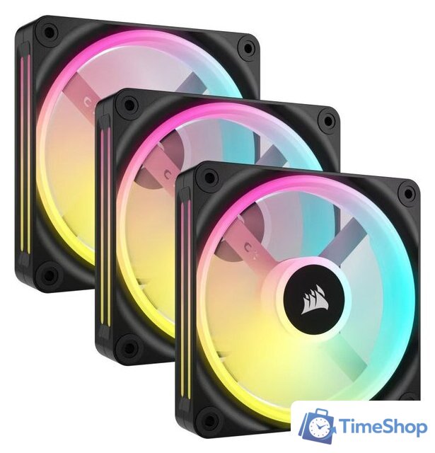 Комплект вентиляторов для корпуса с контроллером Corsair iCUE LINK QX120 RGB Triple Pack + Hub CO-9051002-WW - Изображение №1 — Интернет-магазин Time-Shop