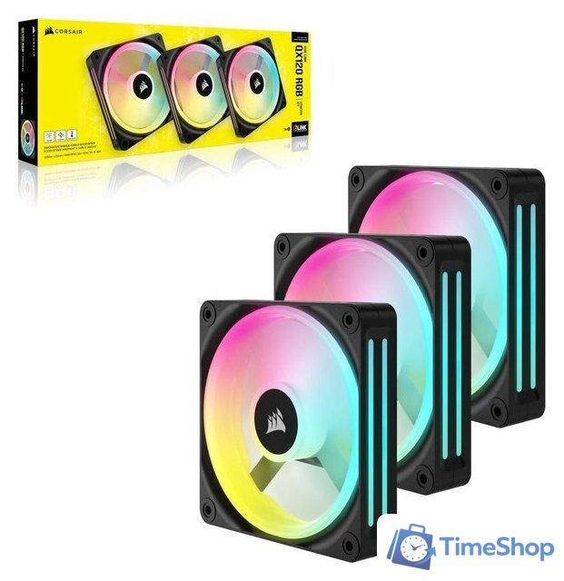 Комплект вентиляторов для корпуса с контроллером Corsair iCUE LINK QX120 RGB Triple Pack + Hub CO-9051002-WW - Изображение №16 — Интернет-магазин Time-Shop