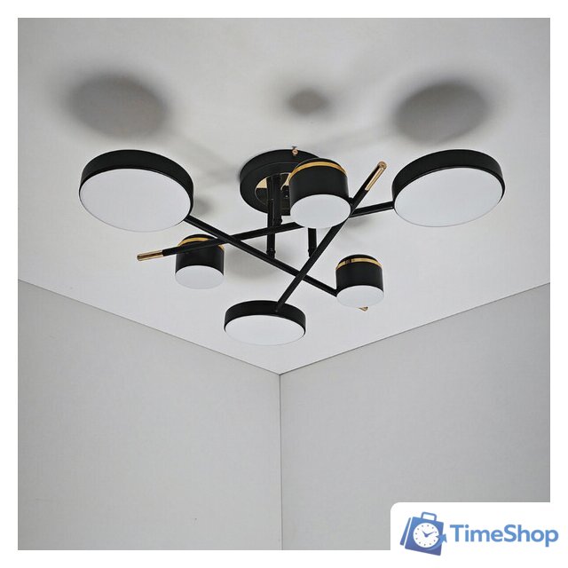 Припотолочная люстра Mirastyle Диод MH-3231/6 BK+FGD - Изображение №3 — Интернет-магазин Time-Shop