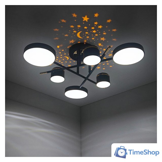 Припотолочная люстра Mirastyle Диод MH-3231/6 BK+FGD - Изображение №8 — Интернет-магазин Time-Shop