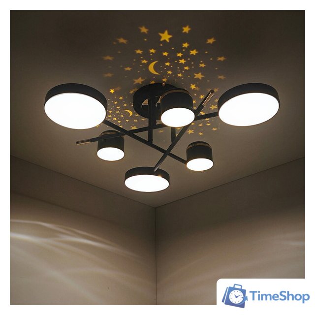 Припотолочная люстра Mirastyle Диод MH-3231/6 BK+FGD - Изображение №9 — Интернет-магазин Time-Shop