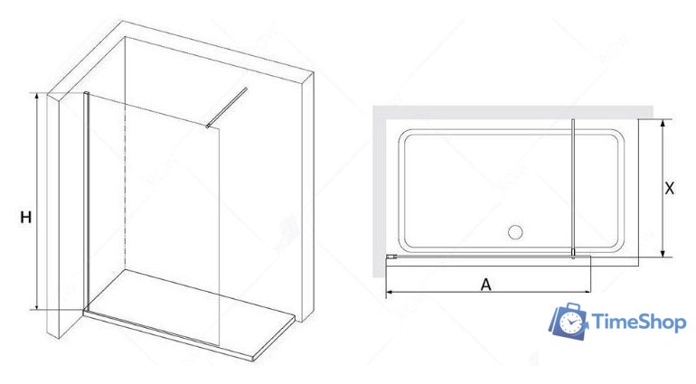Душевая стенка RGW WA-010 90 (хром/прозрачное стекло) - Изображение №3 — Интернет-магазин Time-Shop