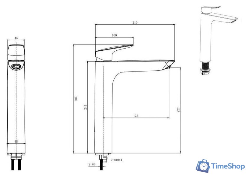 Смеситель Aquatek Вега AQ1004CR - Изображение №3 — Интернет-магазин Time-Shop