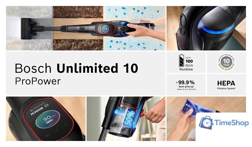 Пылесос Bosch Unlimited 10 BCS1051POW - Изображение №20 — Интернет-магазин Time-Shop