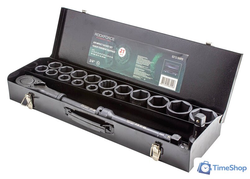 Набор трещотка с головками RockForce RF-6213-5MPB (21 предмет) - Изображение №1 — Интернет-магазин Time-Shop
