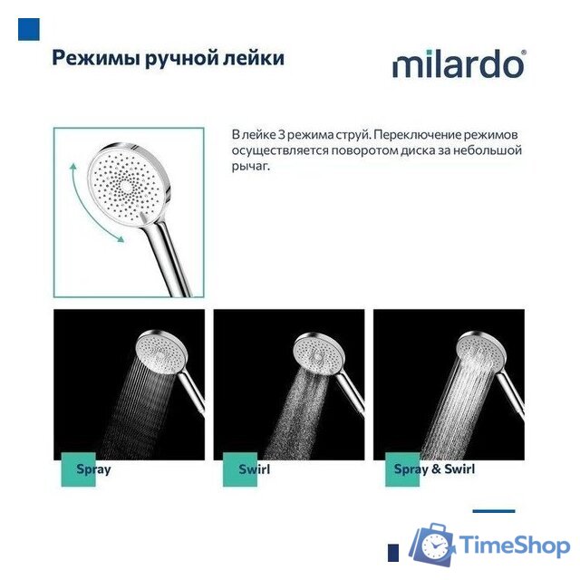 Душевая система  Milardo Ideal Spa ILSSBTHM06 - Изображение №6 — Интернет-магазин Time-Shop